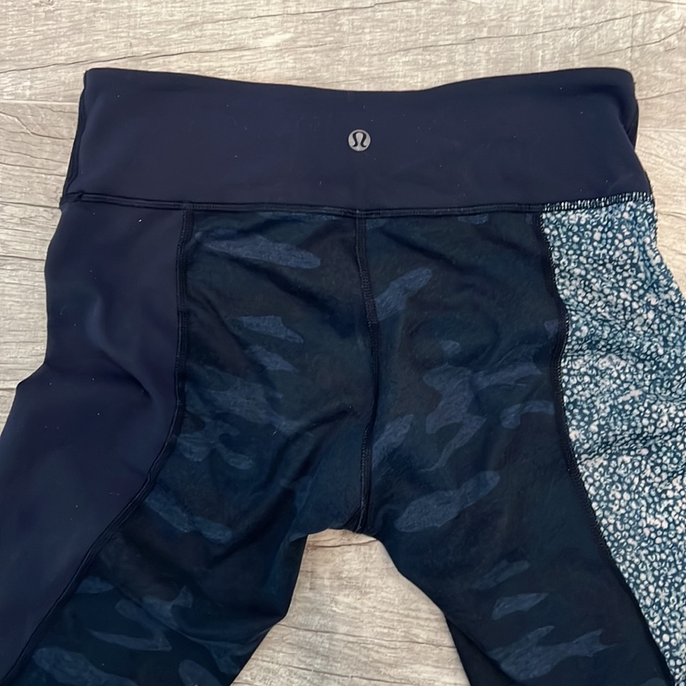 Lululemon Athletica Wunder Under Sashiko Inkwel Camo Patch Leggings Women’s Sz 6